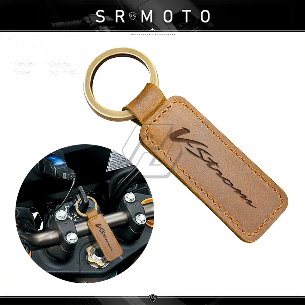 Motorcycle Cowhide Keychain Key Ring Case for Suzuki V-Strom 250 650 1000 1000XT - $17.00+