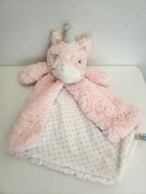 Aurora Ebba Unicorn Baby Security Blanket Lovey Pink Blue Polka Dots - $18.79