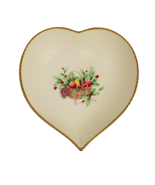 MIKASA Christmas Spirit Ivory Bone China Heart Shaped Dish Gold Trim Jap... - $178.51 MXN