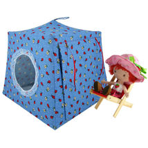 Blue Toy Play Pop Up Doll Tent, 2 Sleeping Bags, Ladybug and Flower Print Fabric - £19.94 GBP