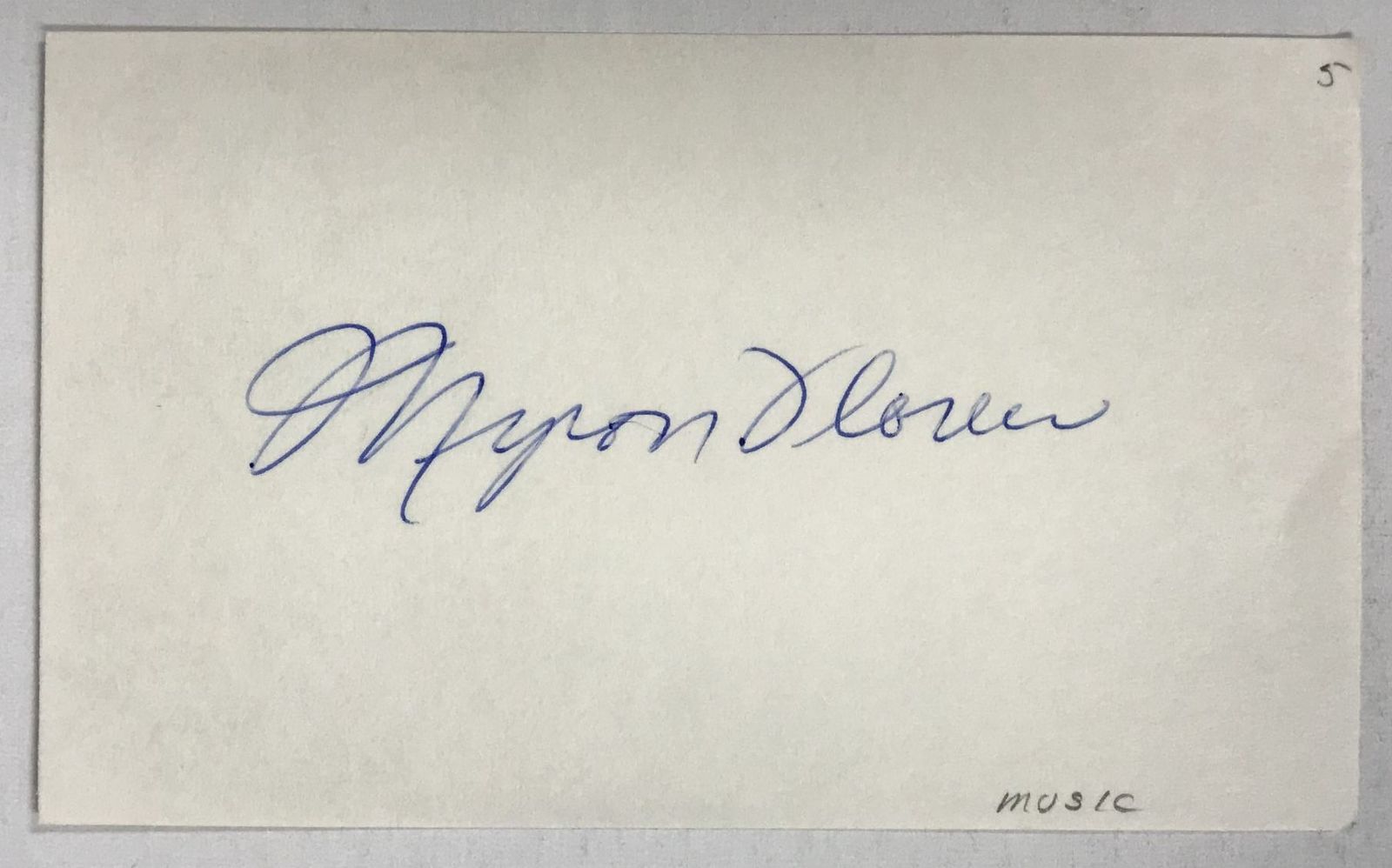 Myron Floren (d. 2005) Signed Autographed 3x5 Index Card - $15.00