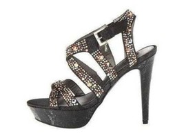 Womens Heels High Platform Pewter Guess Nadia Studded Sandals Shoes $100-sz  9.5 - $48.51