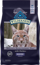 Blue Buffalo Wilderness Dry Cat Food Natural Chicken Mature Senior 4 lb bag - £11.90 GBP
