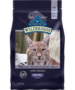 Blue Buffalo Wilderness Dry Cat Food Natural Chicken Mature Senior 4 lb bag - £11.76 GBP