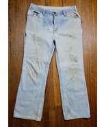 Vintage 1970&#39;s Men&#39;s Destroyed Faded Blue Jeans Torn Seam 36 x 31 Soft &amp;... - £23.21 GBP