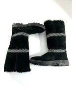 Ugg Womens Boots Size 5 Sundance Revival Black Suede Tall Sheepskin Line... - £93.48 GBP