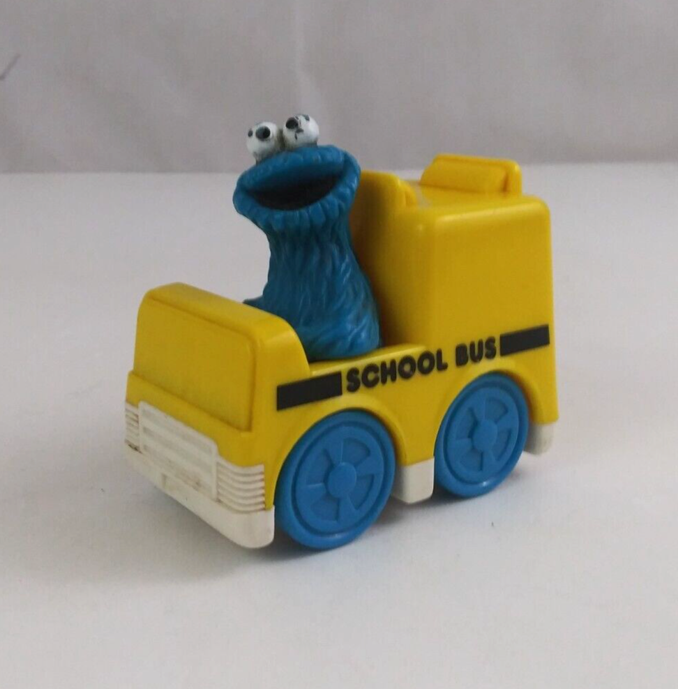 1993 Tyco Playtime Jim Henson Sesame Street Cookie Monster School Bus 3" Toy - £4.56 GBP