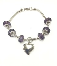 Amazing Amethyst Murano Bead Cremation Bracelet Funeral Cremation Urn for Ashes - £79.94 GBP