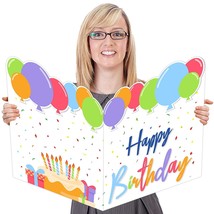 Jumbo Birthday Card Giant Guest Book Big Happy Birthday Party Signs Decorations  - £17.43 GBP