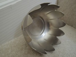 Silverplated Bowl 12 Lotus Petals Matte and Shiny Silver Metal Bowl Vtg 60s - £14.21 GBP