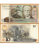 BRAZIL 1987 UNC 10 Cruzeiros Banknote Paper Money Bill P- 209b, Little Pale - £1.37 GBP