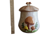 Chipped  Crazing Vtg Arnel&#39;s Mushroom Canister Ceramic ~10.5&quot; Tall w/ Li... - $25.00