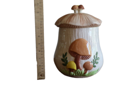 Chipped  Crazing Vtg Arnel&#39;s Mushroom Canister Ceramic ~10.5&quot; Tall w/ Li... - $25.00