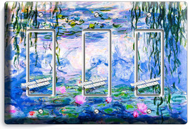Water Lilies Claude Monet Painting Triple Gfi Light Switch Wall Plate Room Decor - £13.37 GBP