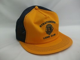 Strathmore Lions Club Hat VTG K Brand Blue Yellow Snapback Trucker Cap - £16.05 GBP