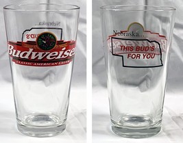 Budweiser Beer Nebraska This Buds for You Pint Glass State Outline - £17.18 GBP