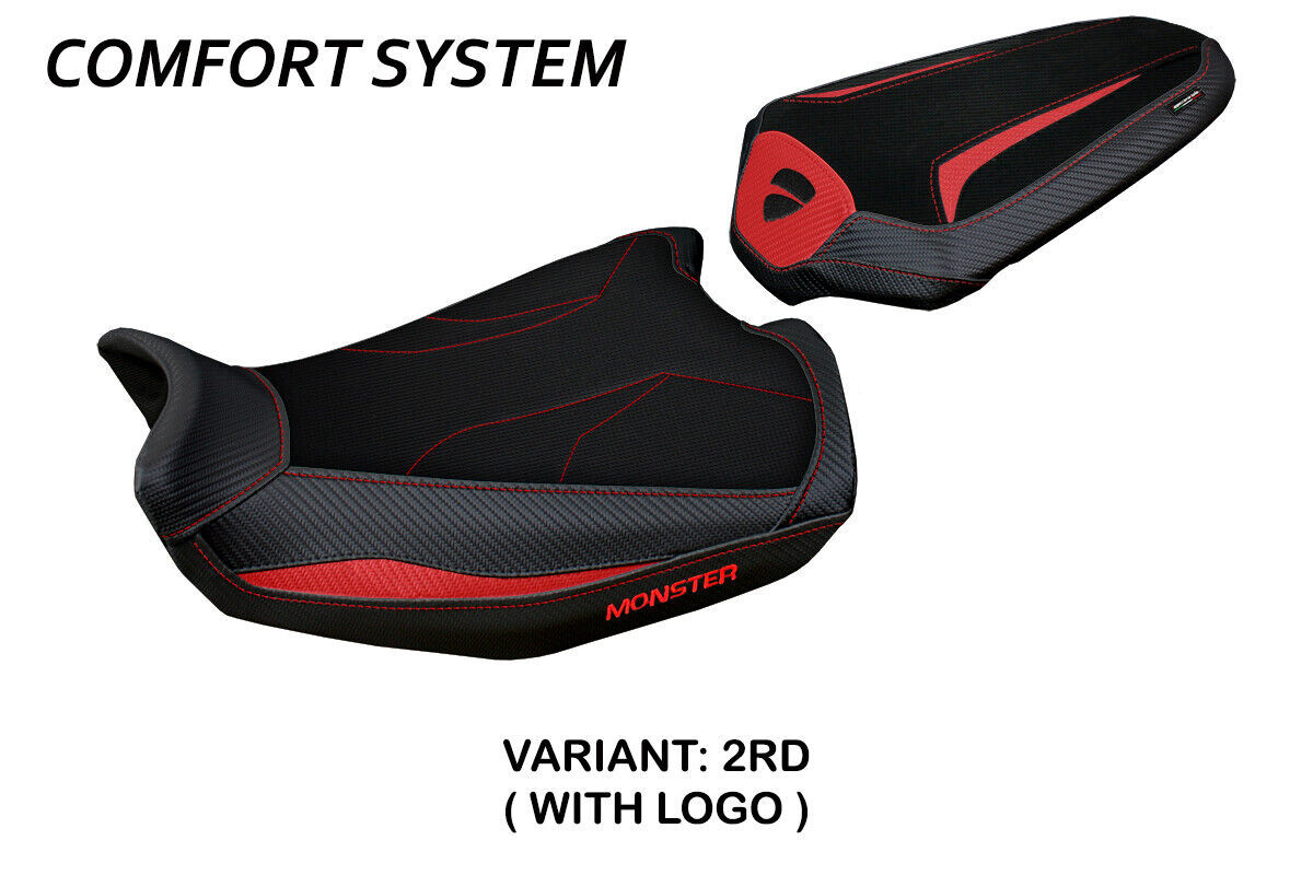 Ducati Monster 937 950 2021-2024 2025 Seat Cover Tappezzeria Comfort Red Black Item image 2