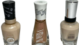 3 Shades of Nude Sally Hansen Nail Polish Lot  3 Bottles Assorted - £11.35 GBP