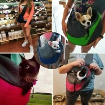 Pet Puppy Dog Mesh Sling Carry Pack Backpack Carrier Travel Tote Shoulder Bag - £12.50 GBP