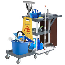 Garvee Commercial Janitorial Cleaning Cart on Wheels, - £373.49 GBP