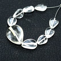 Crystal Quartz Smooth Pear Beads Briolette Natural Loose Gemstone Making... - $2.99