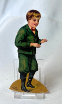 Lion Coffee Victorian Trade Card No. 13 The Printer Die Cut Boy In Green Outfit - £23.70 GBP