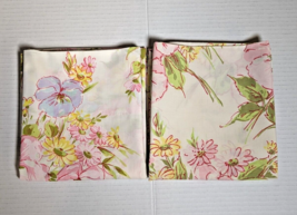 2 Vintage Pequot Single Standard Percale Floral Pillowcase Flowers Spring Pink - £19.33 GBP