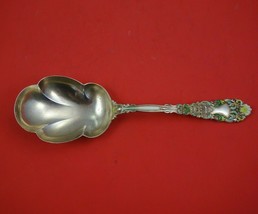 Renaissance by Dominick and Haff Sterling Silver Berry Spoon Vermeil Enameled 9&quot; - £302.83 GBP