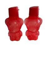 Vintage Tupperware Mickey Mouse Water Bottles Set of 2 Red Disney Kids D... - $21.60