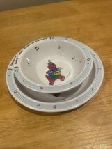Barney The Purple Dinosaur Child Bowl And plate  &quot;Strike up the band&quot; - $27.73 CAD