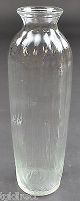 FTDA Clear Glass Ribbed Pattern Bud Vase 9" Tall Home Decor Bouquet Flower - £7.78 GBP