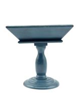 Vtg Enesco Japan Blue Wood Pedestal Bowl Compote MCM Square Wooden 7.25&quot;... - $409.49 MXN