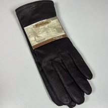 NWT Vintage Fownes Leather Fleece Lined Dress Gloves Brown Women&#39;s Size 8-1/2 - £15.81 GBP