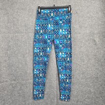 LuLaRoe Leggins Woman One Size 2-10 Blue Multicolor Abstract Pattern Activewear  - $9.04