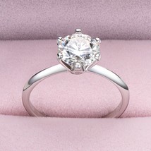 Women&#39;s Engagement Ring 2.0CT Round Cut Mosanite Solitaire Ring for Women Authen - £43.95 GBP