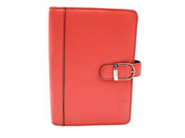 Day Timer Bright Pink Leather Planner Organizer 6 Ring Snap Close BC Awa... - £18.89 GBP