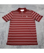 Nike Golf Shirt Mens S Red Short Sleeve Collar Button Stripe Logo Polyes... - £20.08 GBP