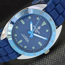 Mechanical Henri Sandoz &amp; Fils Vintage Winding Swiss Mens Blue Watch a277903-1 - £19.58 GBP