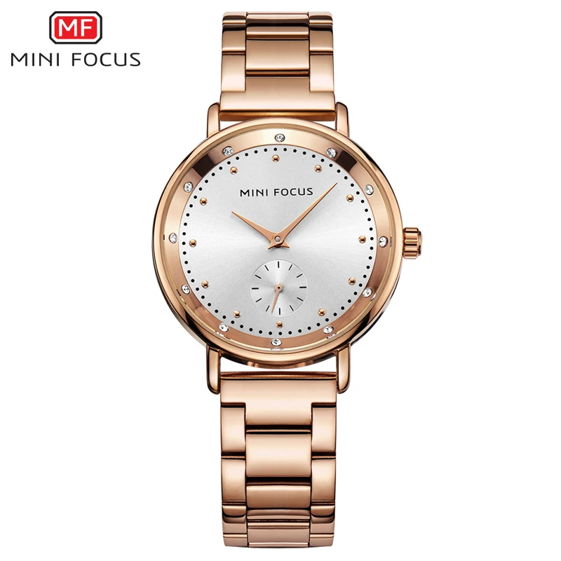 Ladies Watch For Women Luxury Rose Gold Stainless Steel Strap - £22.37 GBP