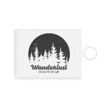 Personalized Card Holder: Wanderlust Print on Sleek Saffiano Leather - $20.60