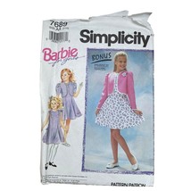 Simplicity Sewing Pattern 7689 Dress Jacket Barbie Iron On Girls Size 7-10 - $8.99