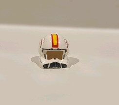 Minifigure, Headgear Helmet SW Clone Pilot with Open Visor and Yellow and Red... - £3.14 GBP