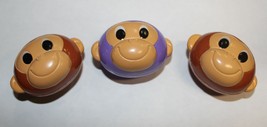 Set of 3 Small Plastic Monkey Heads Party Favors Fillers - £2.40 GBP