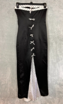 Vtg Black Evening Gown Zum Zum Niki Livas Formal Long Sheath Dress polka... - £60.51 GBP