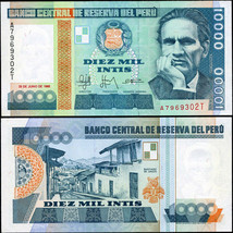 Peru 10000 Intis. 28.06.1988 UNC. Banknote Cat# P.140 - £4.58 GBP