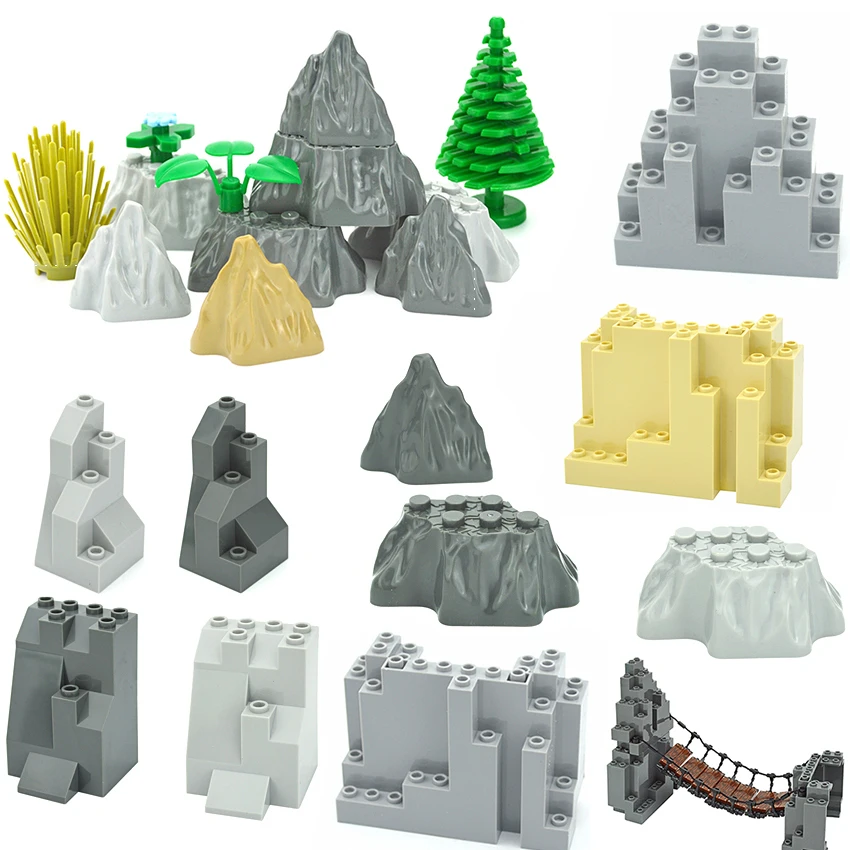 MOC Rock Panel Rockery Mountain DIY City Street View Building Blocks Hill Stone  - £18.68 GBP