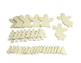 Lot of 33 Bisque Angel Christmas Trees Ornaments Ready to Paint and Fire - £25.87 GBP