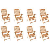 Reclining Garden Chairs 8 pcs Solid Teak Wood - £470.48 GBP