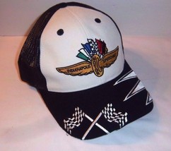 Snapback Indianapolis Speedway Hat Logo Trucker Mesh Motor Race Flags Official - £22.94 GBP