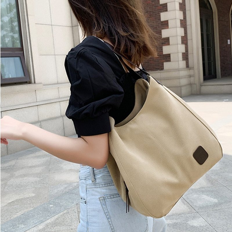 Primary image for Yogodlns Vintage Canvas Handbag Women Large Capacity Shoulder Bag Casual Handle 